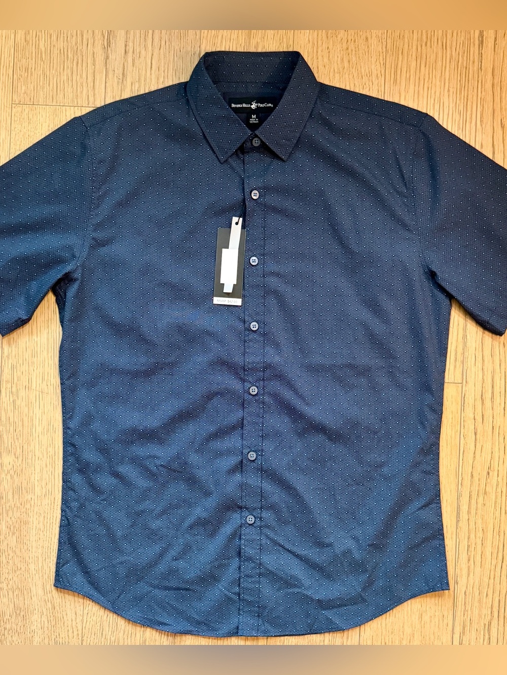 Men’s Navy Short Sleeve Cotton Shirt NWT - Size M